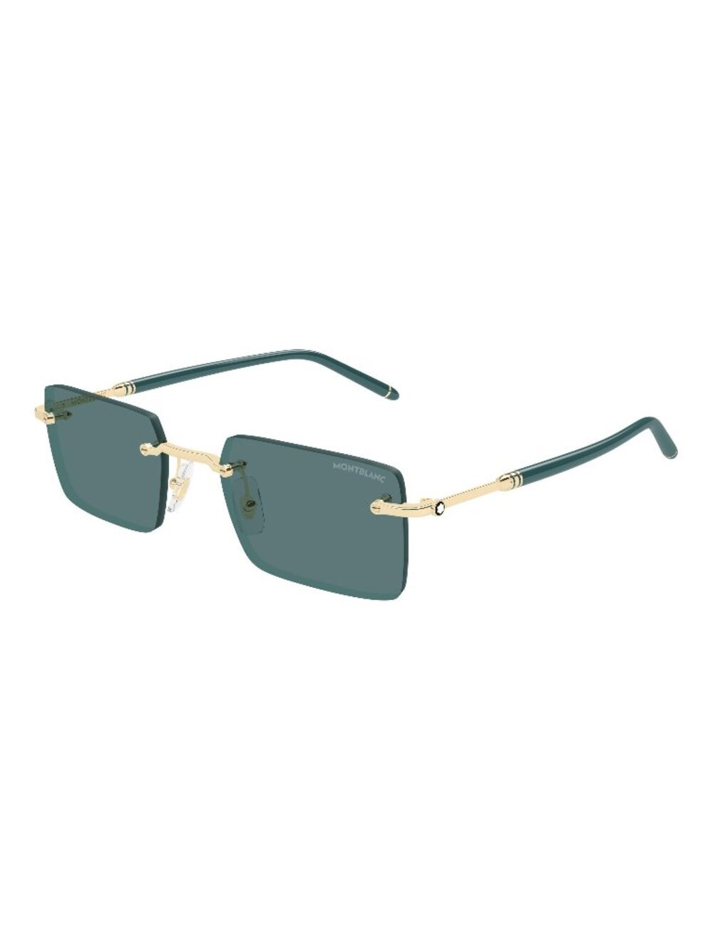 New Montblanc Men's Sunglasses Gold Green Lens Metal Frame MB0482S 004 53
